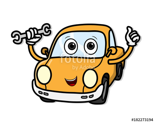 500x398 car repair service mascot cartoon, a hand drawn vector cartoon - Car Repair Drawing