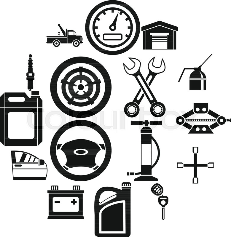 779x800 car maintenance and repair icons set stock vector colourbox - Car Repair Drawing
