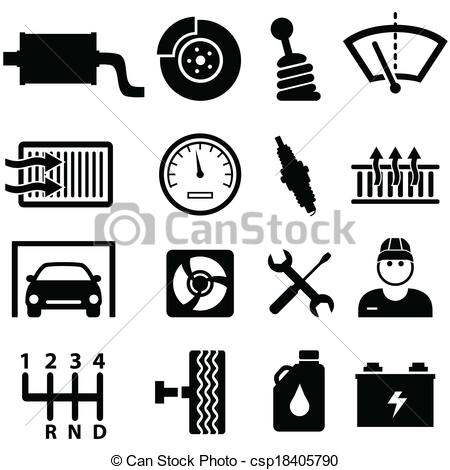 450x470 car repair and mechanic icons car repair shop and mechanic icon set - Car Repair Drawing