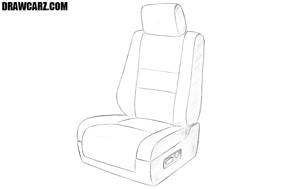 1000x641 How To Draw A Car Seat Drawcarz - Car Seat Drawing