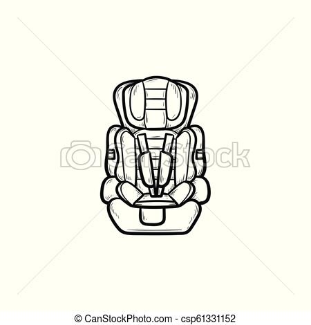 450x470 Baby Car Seat Hand Drawn Outline Doodle Icon Child Safety - Car Seat Drawing