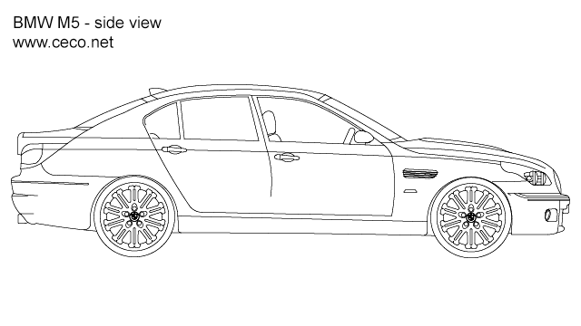 640x360 autocad drawing bmw sedan automobile side view dwg - Car Side Drawing