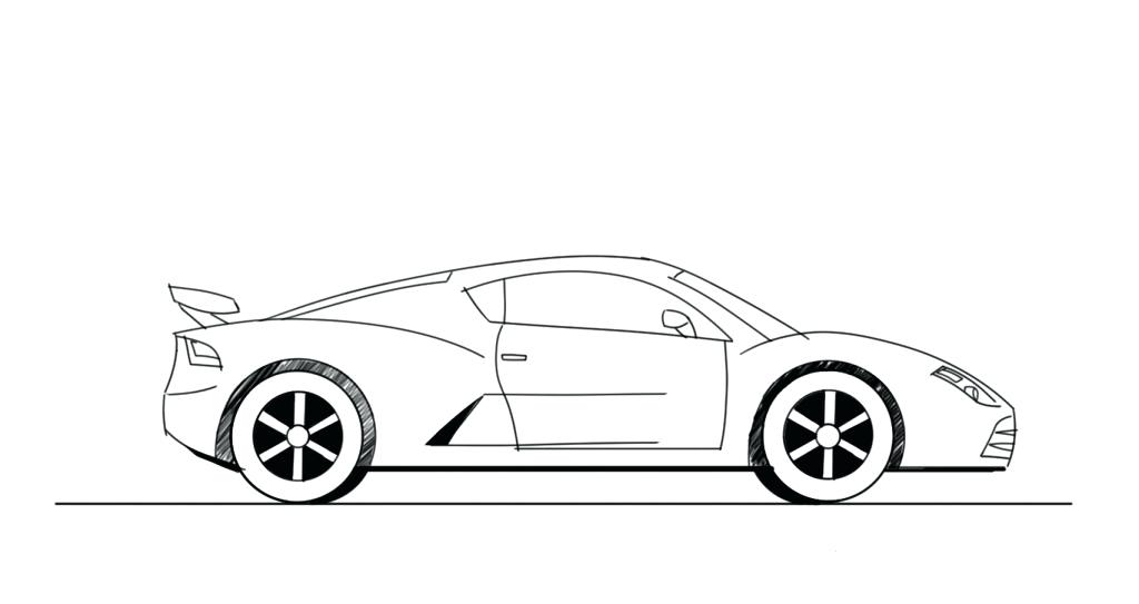 Car Side Drawing at PaintingValley.com | Explore collection of Car Side ...