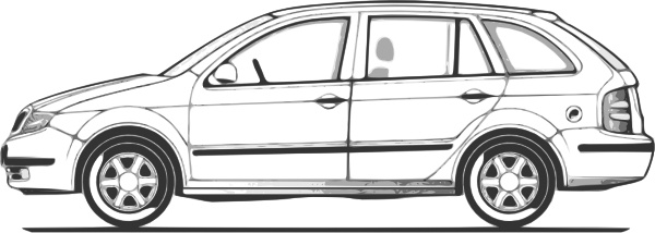 600x214 car compact fabia side view clip art free vector in open office - Car Side Drawing
