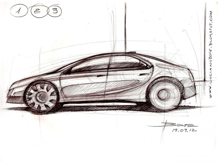720x540 Car Side View Sketch Tutorial - Car Side View Drawing