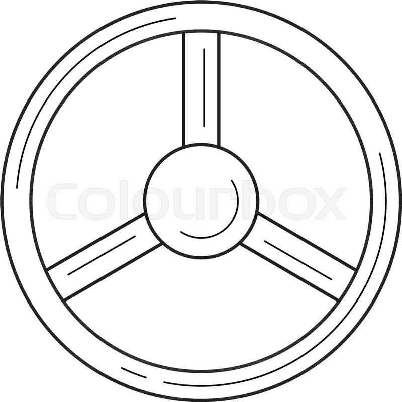 800x800 car steering wheel vector line icon stock vector colourbox - Car Steering Wheel Drawing