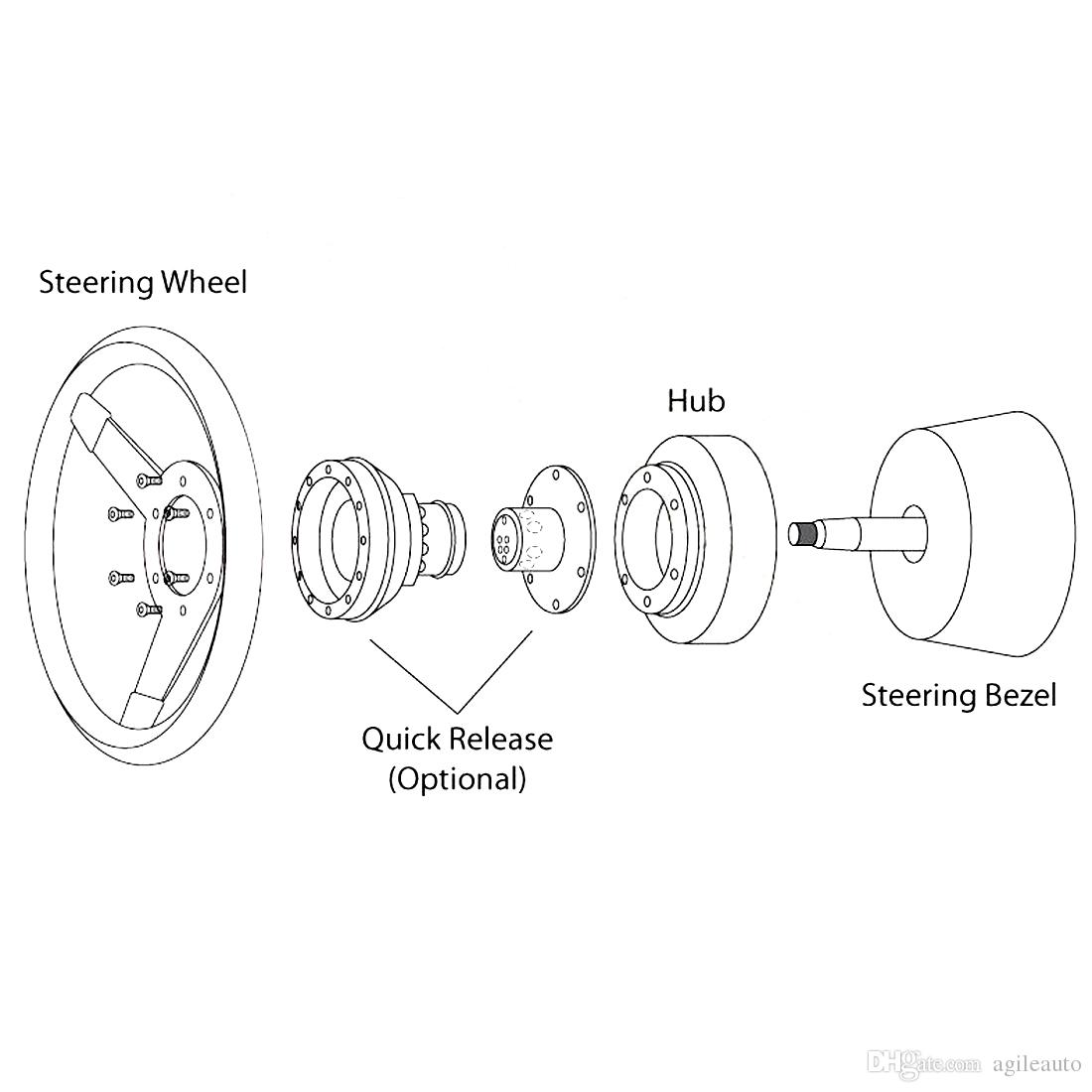 1100x1100 aluminum plastic car steering wheel boss kit racing hub adapter - Car Steering Wheel Drawing