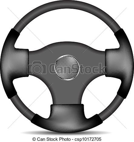 442x470 steering wheel in black and white design isolated on white - Car Steering Wheel Drawing