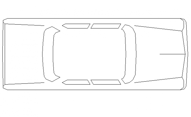 650x400 Car Top View Cad Block Design Dwg - Car Top View Drawing