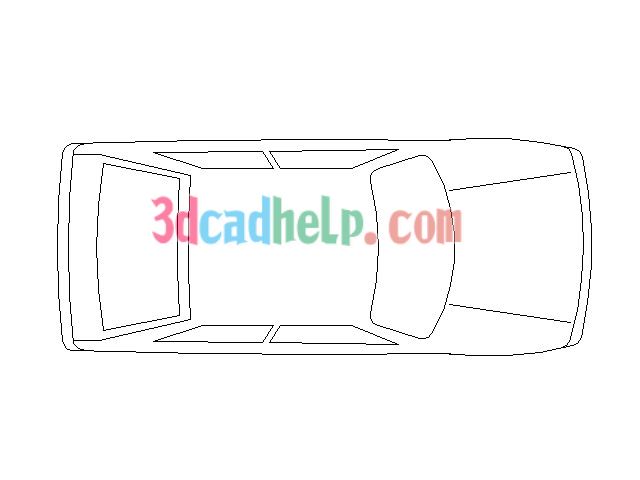 640x480 Car Top View Cad Drawing - Car Top View Drawing