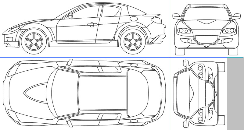 800x427 Modelling A Car Blue Print Problem - Car Top View Drawing