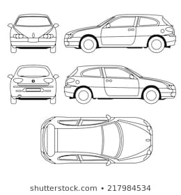 260x280 Photos Line Drawings Of Vehicles - Car Top View Drawing
