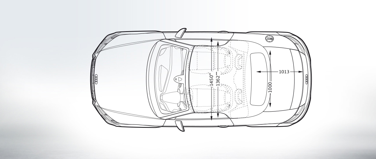 1300x551 Top View Gt Side View Gt Audi Tts Roadster Authentic Sports Car - Car Top View Drawing