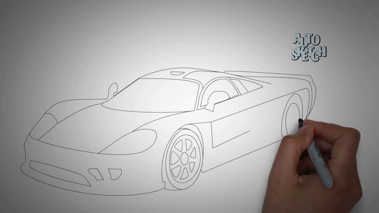 1280x720 how to draw a saleen s turbo cars drawing tutorial video - Car Turbo Drawing