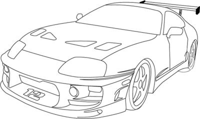400x238 toyota supra twin turbo drawind - Car Turbo Drawing