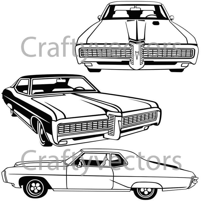 794x794 Pontiac Grand Prix Car Vector Etsy - Car Vector Drawings