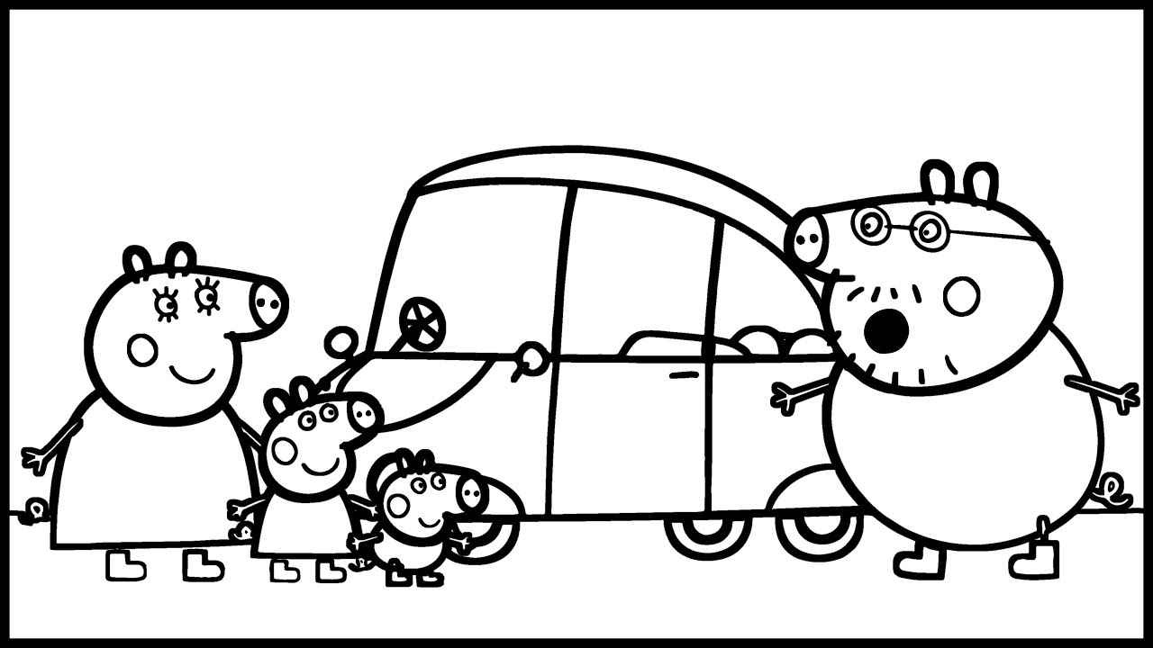 1280x720 car wash with peppa pig family learning drawing for children - Car Wash Drawing
