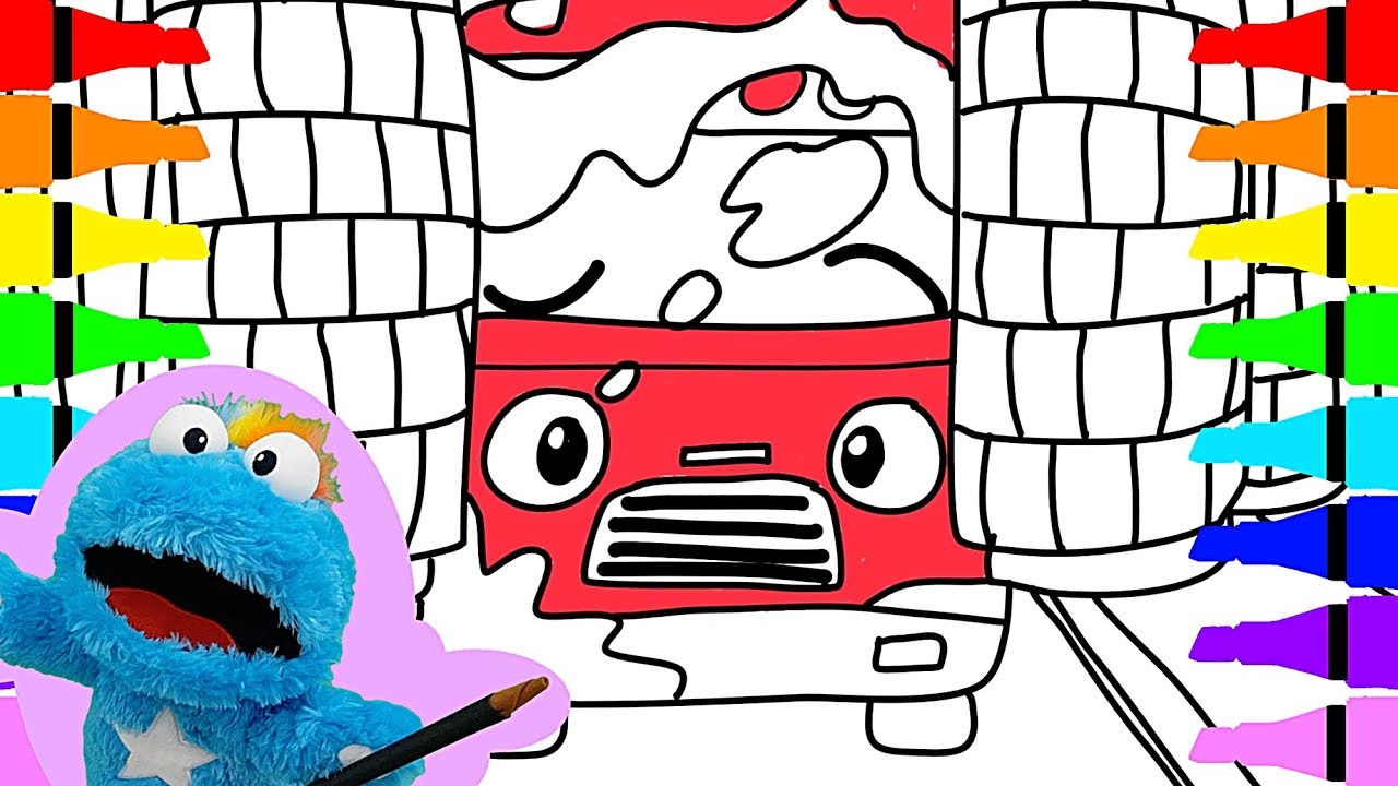 1280x720 how to draw tayo the little bus gani car wash, coloring for kids - Car Wash Drawing