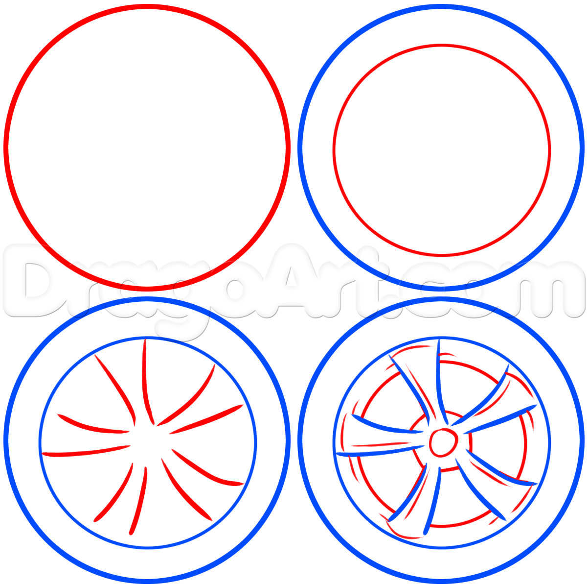 Рисование колеса для машины