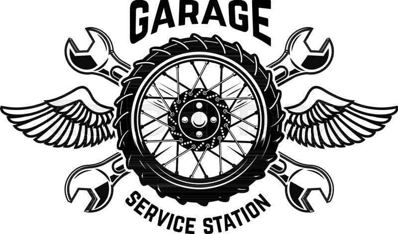 800x471 Service Station Emblem Template Car Stock Vector Colourbox - Car Wheel Drawing