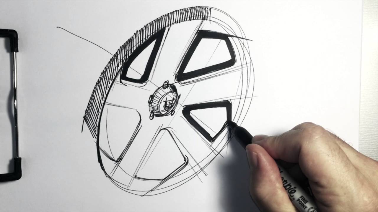 Car Wheel Drawing at PaintingValley.com | Explore collection of Car