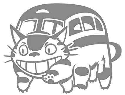 425x325 Totoro Bus Stop - Car Window Drawing