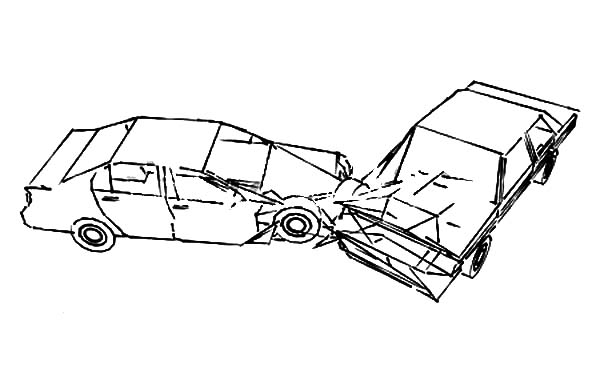 600x389 car crash coloring pages race - Car Wreck Drawing