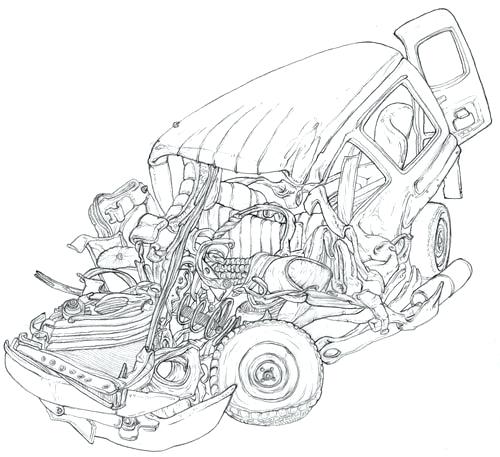 car wreck drawing at paintingvalley  explore collection