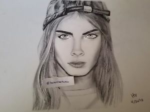 300x225 Cara Delevingne Drawing In Graphite, Drawn - Cara Delevingne Drawing