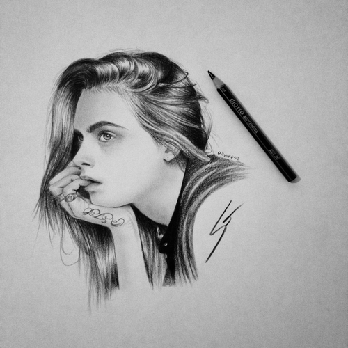 500x500 Cara Delevingne Uploaded - Cara Delevingne Drawing
