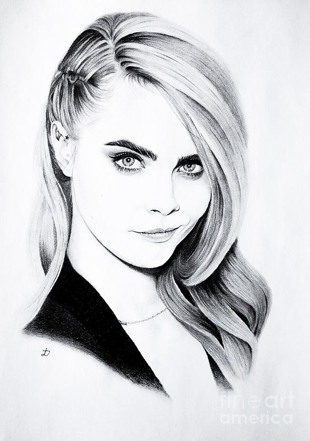 633x900 Cara Delevingne Drawing - Cara Delevingne Drawing