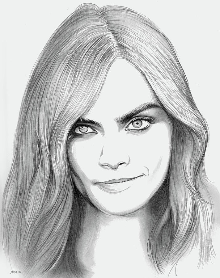 712x900 Cara Drawing - Cara Delevingne Drawing