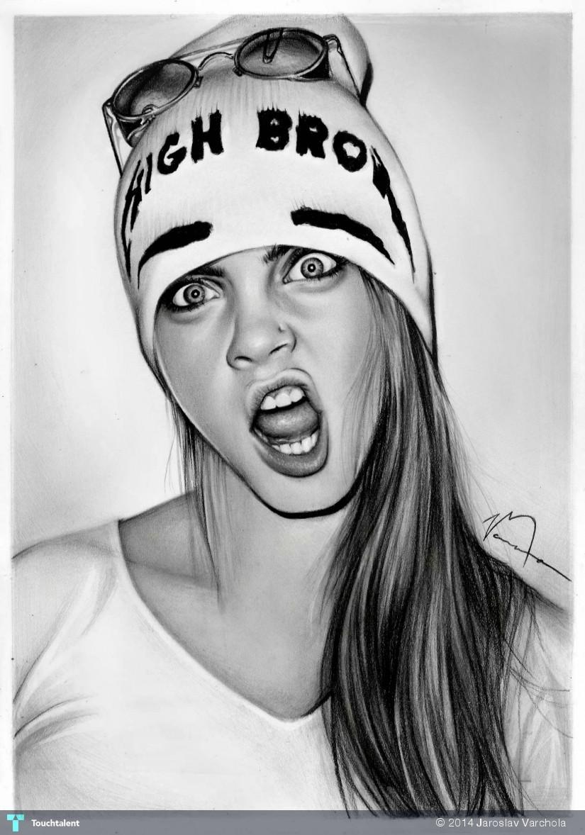 825x1178 Cara Delevingne My Pencil Drawing Touchtalent - Cara Delevingne Drawing
