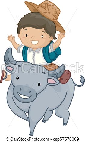 282x470 kid boy student carabao ride illustration illustration of a kid - Carabao Drawing