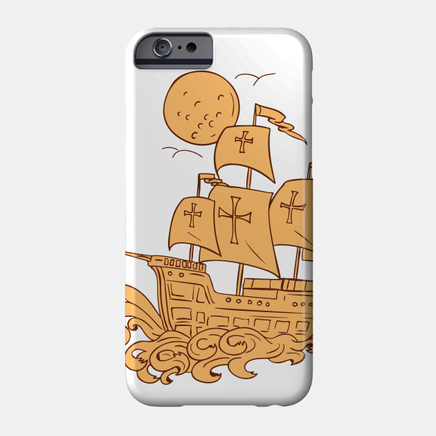 630x630 Caravel Sailing Ship Moon Drawing - Caravel Drawing