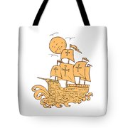 180x180 Caravel Sailing Ship Moon Drawing Digital Art - Caravel Drawing