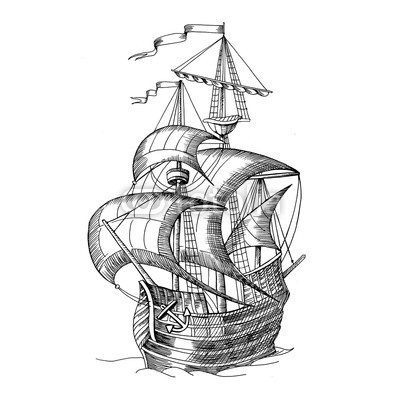 Caravel Drawing at PaintingValley.com | Explore collection of Caravel ...