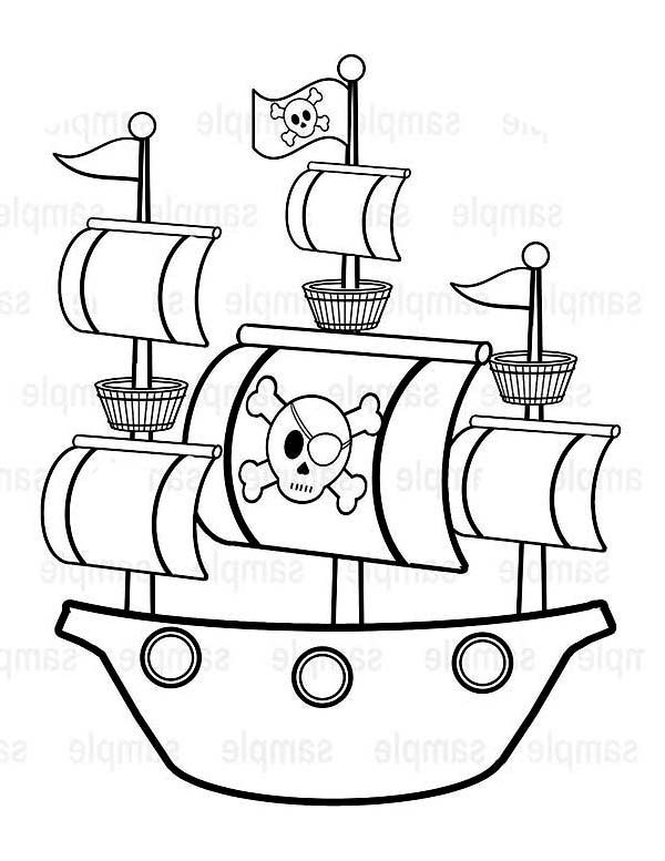 600x777 Simple Pirate Ship Caravel Drawing Coloring - Caravel Drawing