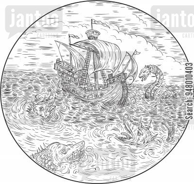 400x380 Caravel Cartoons - Caravel Drawing