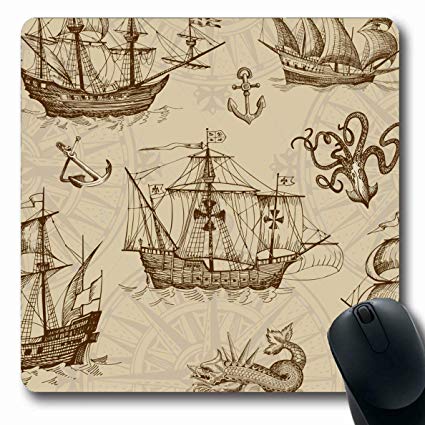 425x425 ahawoso mousepads for computers drawing ship old - Caravel Drawing