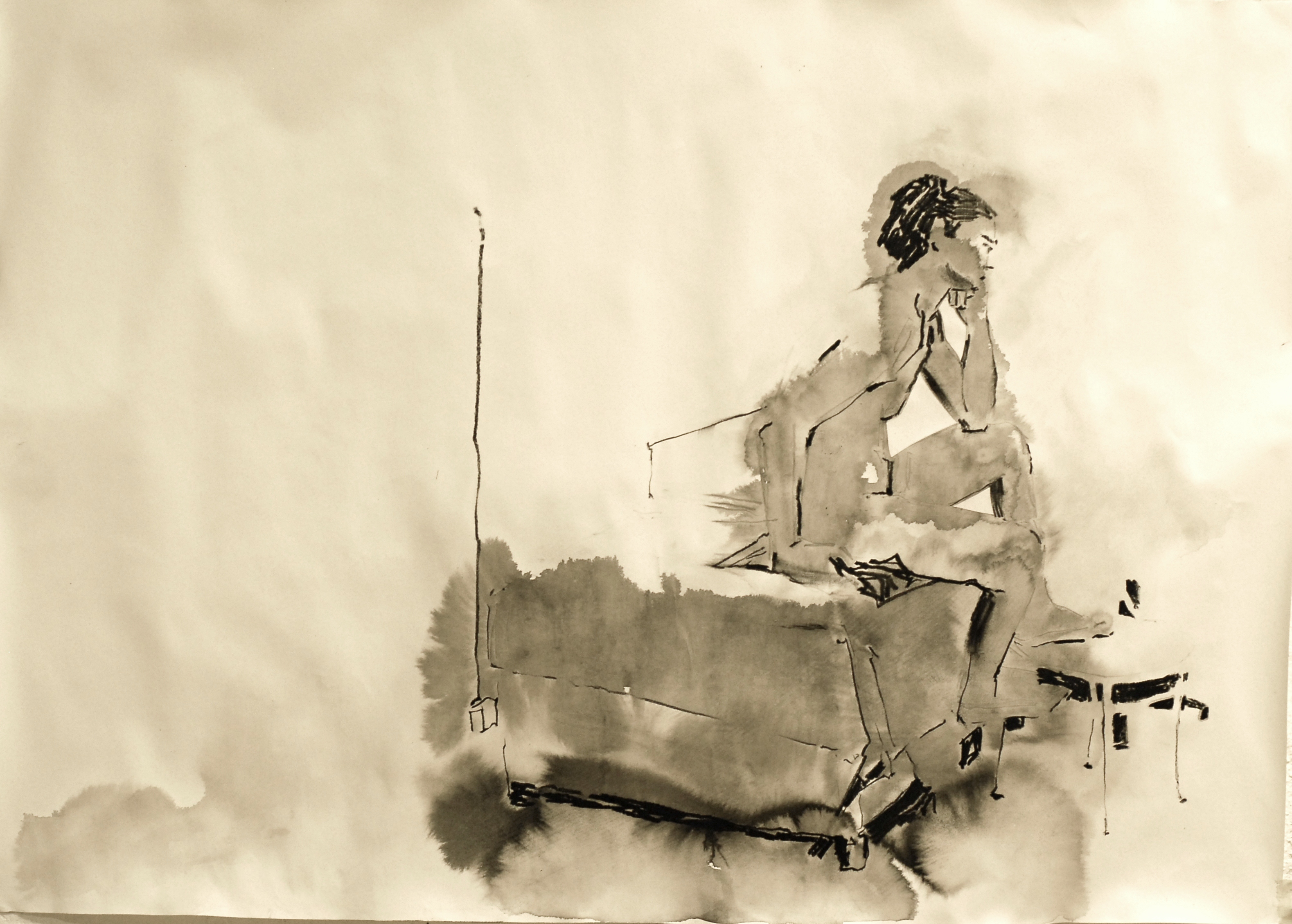 3157x2258 Rome Figure Drawing Ink And Carbon Pencil On Paper Collage - Carbon Drawing