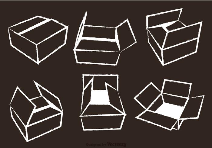 700x490 cardboard box chalk draw vector - Cardboard Box Drawing