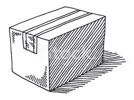 266x200 cardboard box closed drawing stock vectors - Cardboard Box Drawing