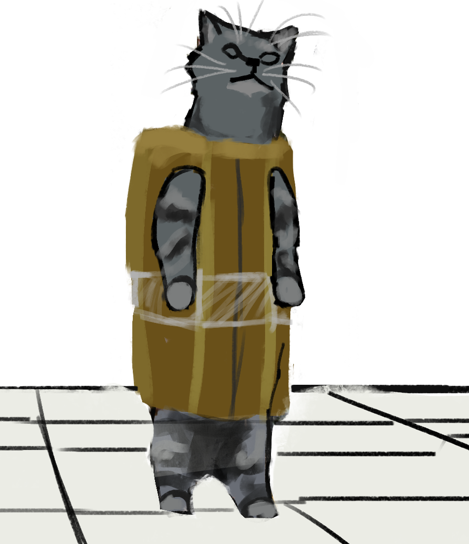 950x1100 cat in a loaf of bread nyan cat art painting drawing cardboard box - Cardboard Box Drawing