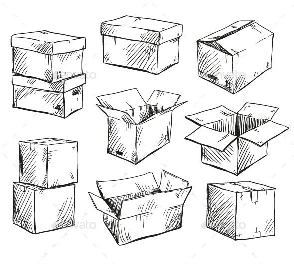 Cardboard Box Drawing at Explore collection of