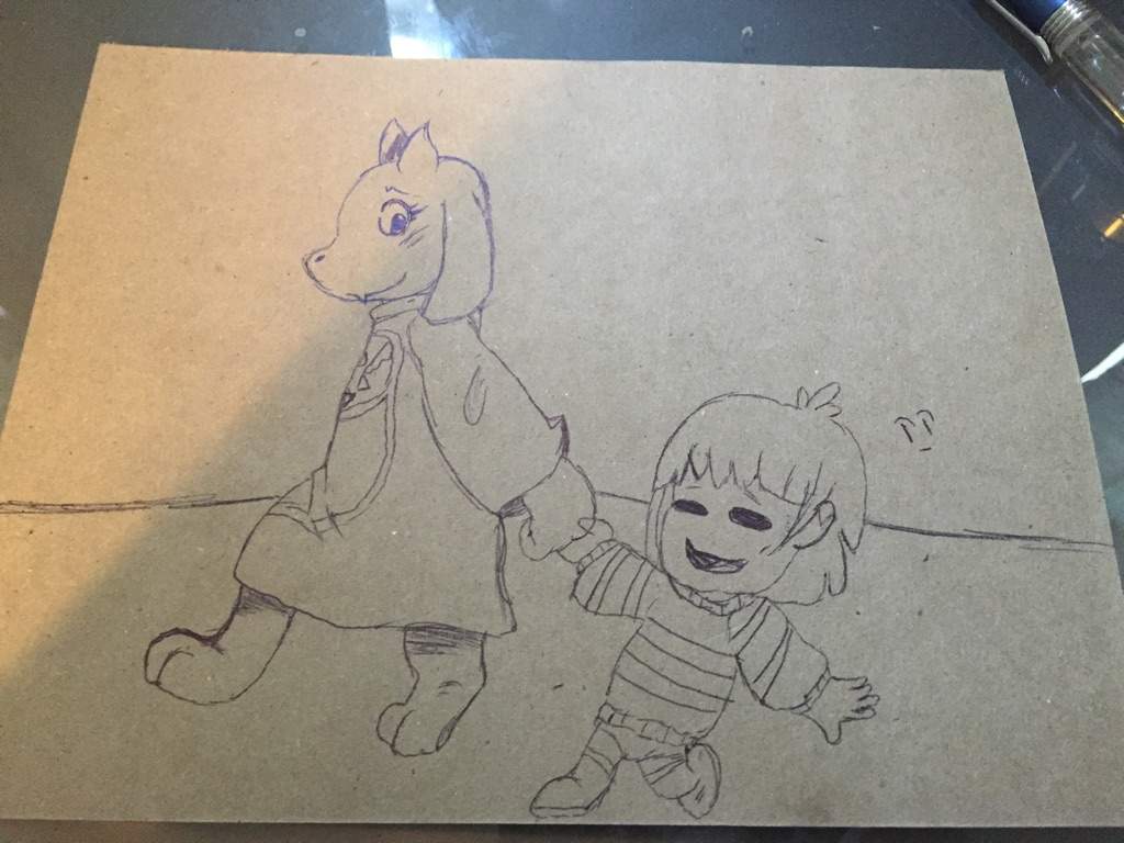 1024x768 drawing with pen on cardboard undertale amino - Cardboard Drawing