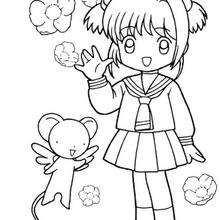 220x220 Sakura Coloring Pages - Cardcaptor Sakura Drawing