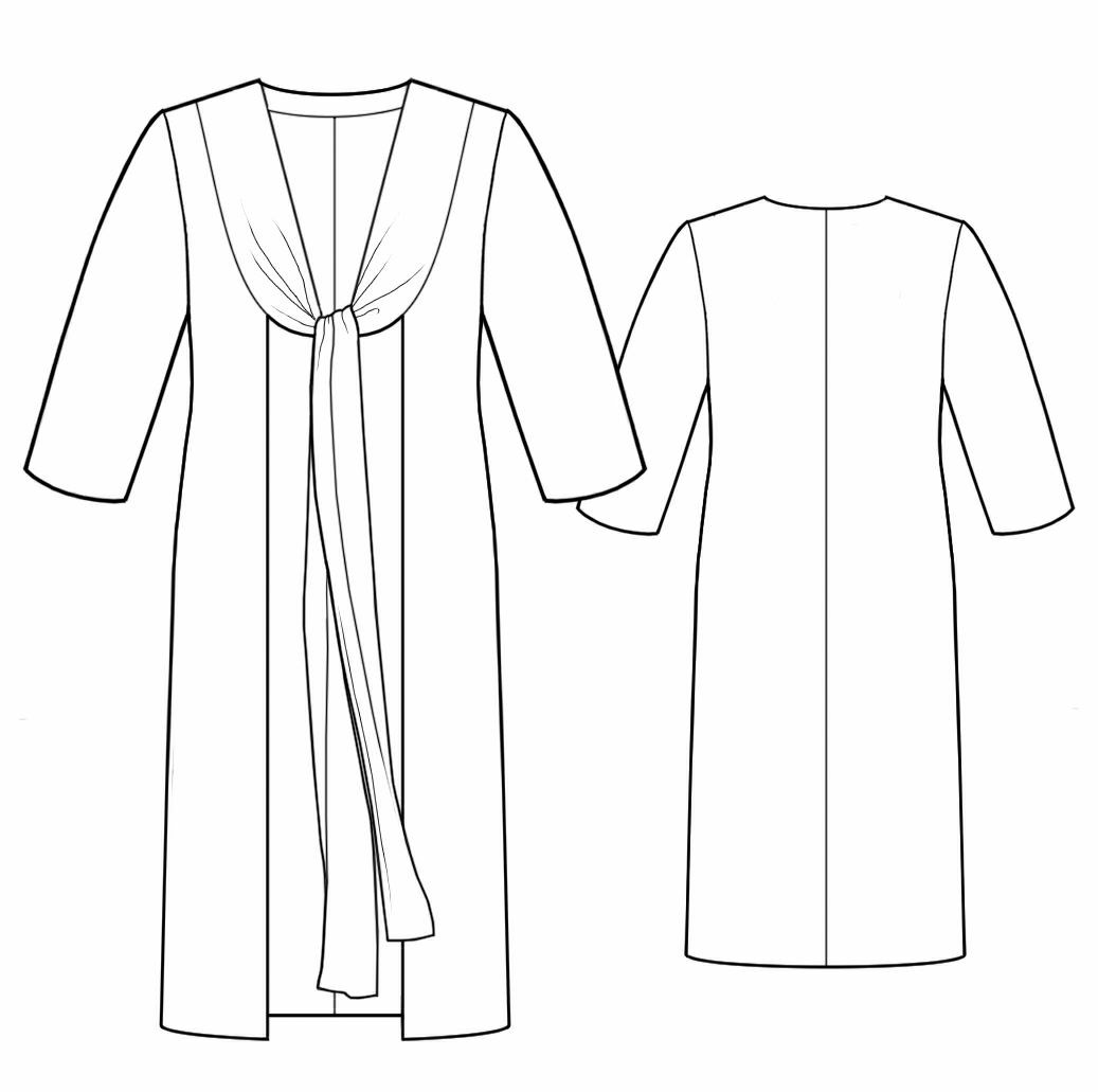 1037x1031 Cardigan - Cardigan Technical Drawing