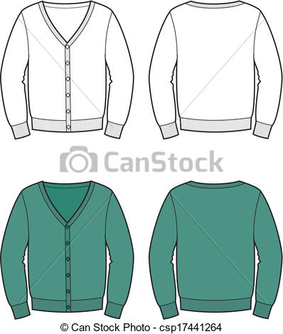 398x470 Cardigan Clipart Image Group - Cardigan Technical Drawing