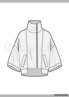 236x333 Sweater Cardigan Top Fashion Technical Drawings Vector Template - Cardigan Technical Drawing